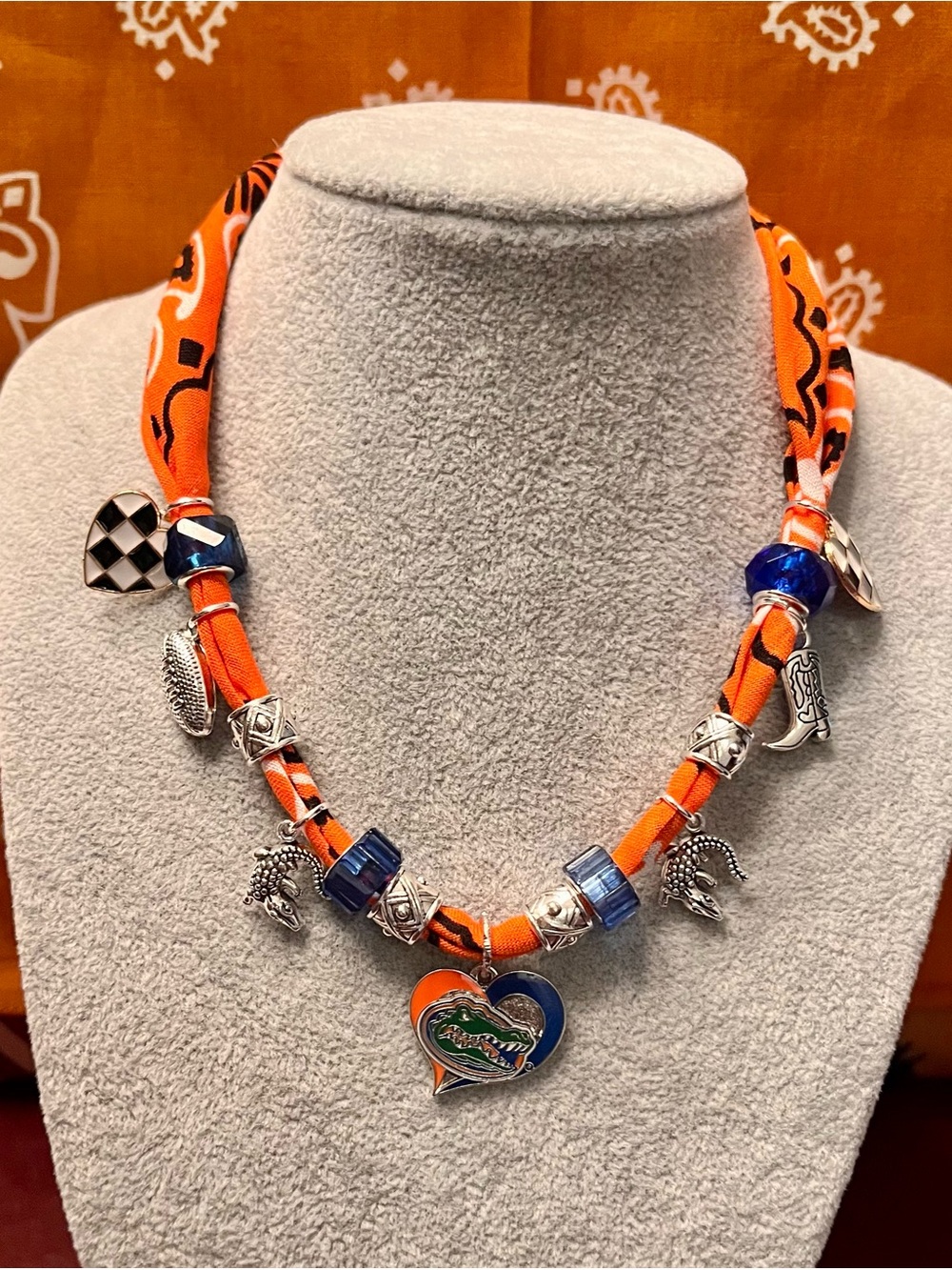 University of Florida Gators Bandana Charm Necklace, 29”